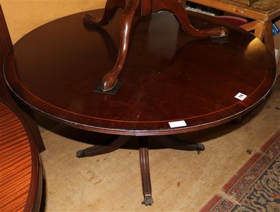 Regency style mahogany circular topped breakfast table(-)